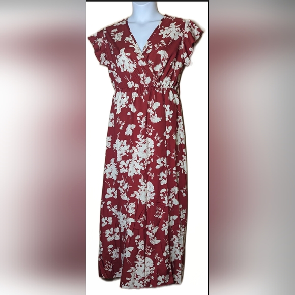 Mulvari Floral Faux Style Print Maxi Dress Size 1X NWT - Picture 2 of 8